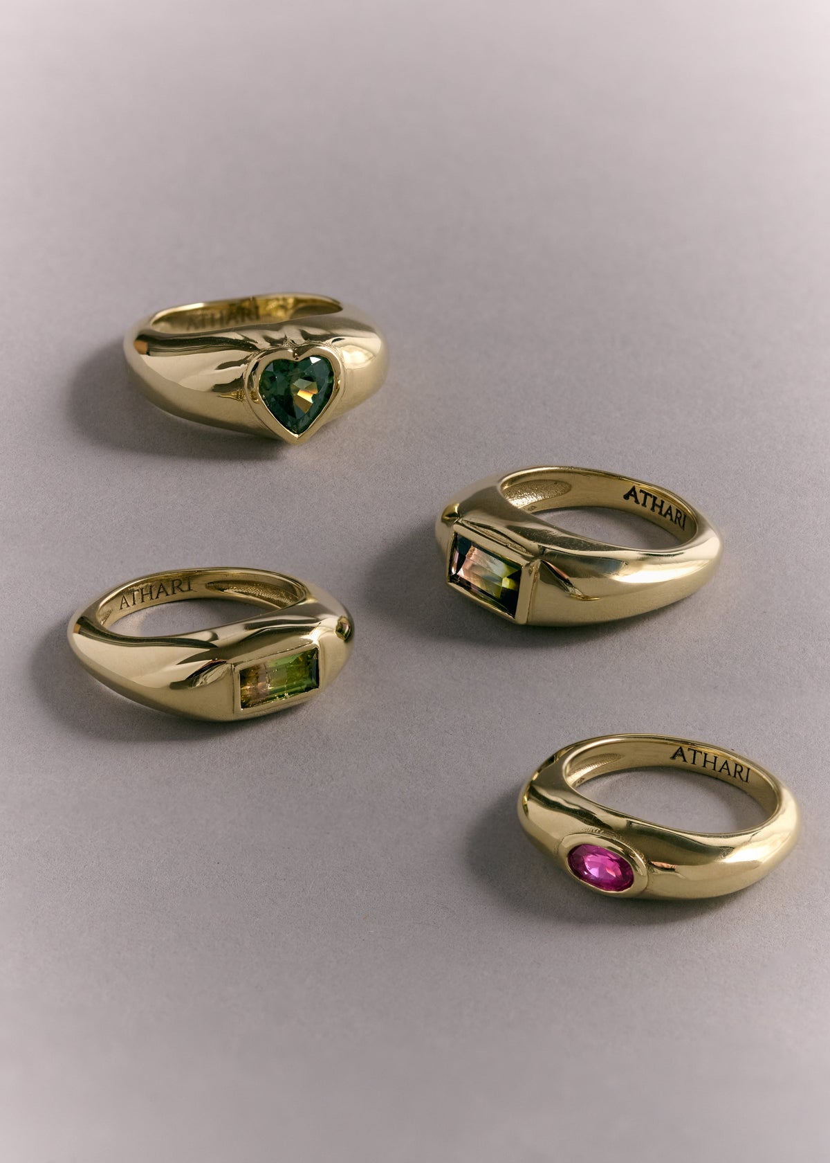 WATERMELON TOURMALINE PINKIE RING