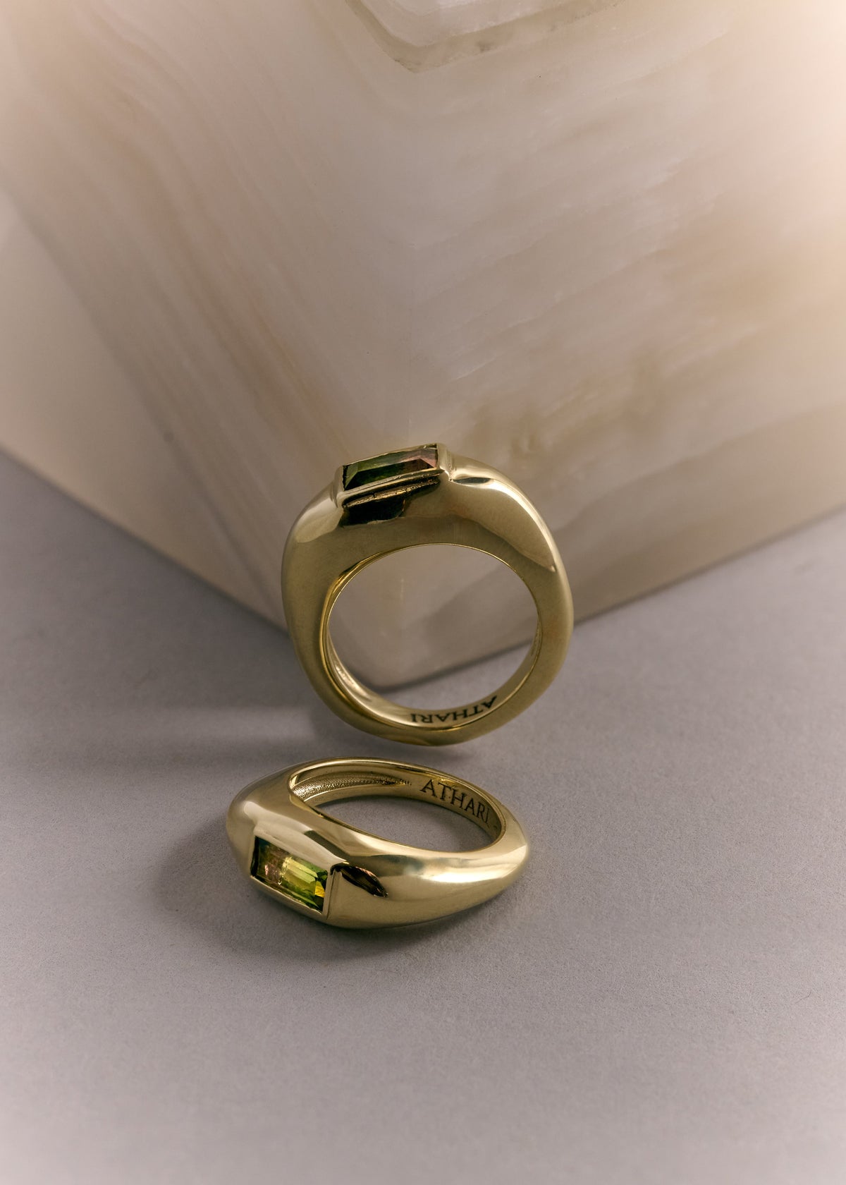 WATERMELON TOURMALINE PINKIE RING