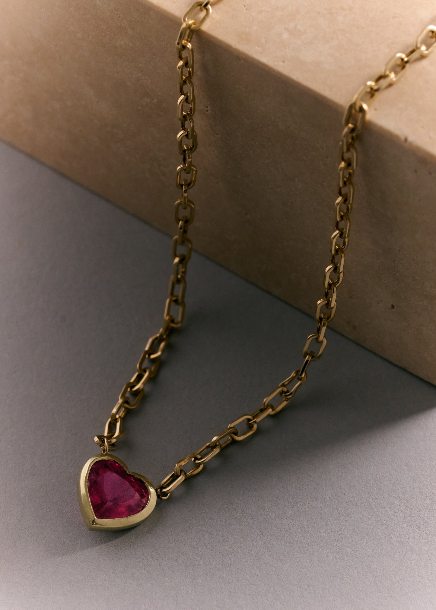 RUBELLITE HEART NECKLACE