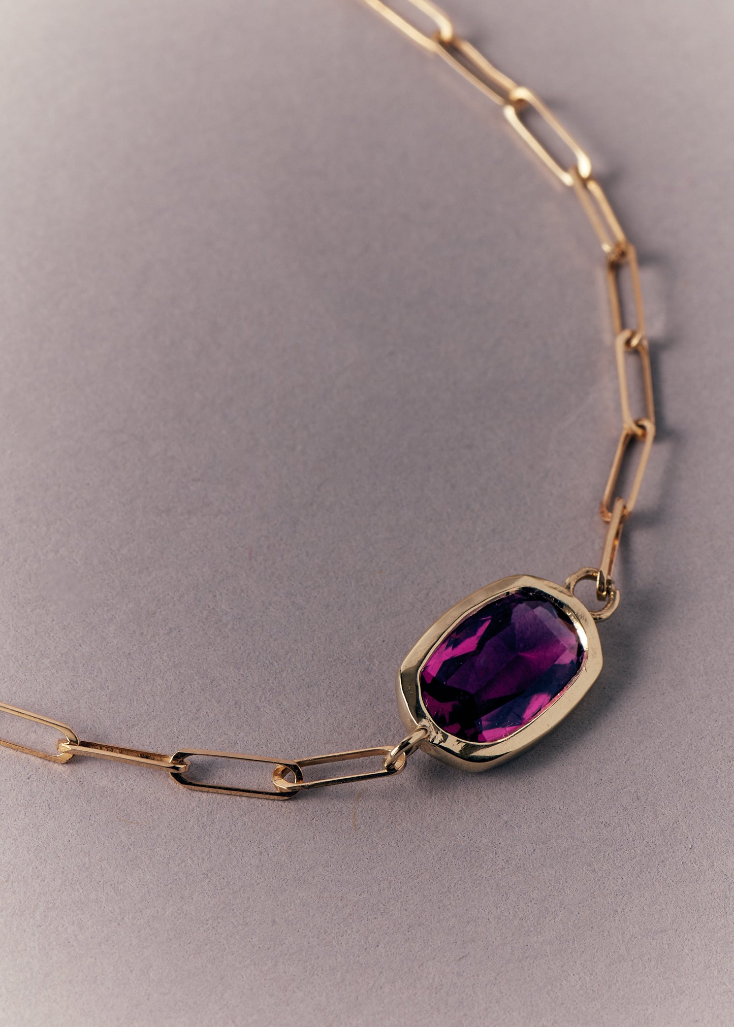 RUBELLITE PAPERCLIP BRACELET