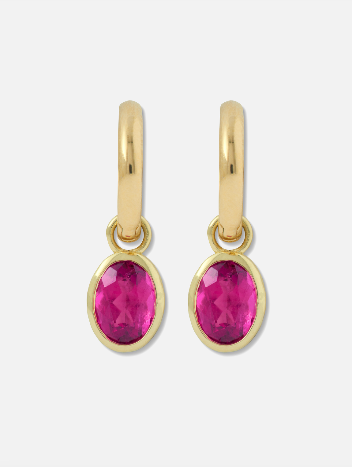 RUBELLITE GEM HOOPS