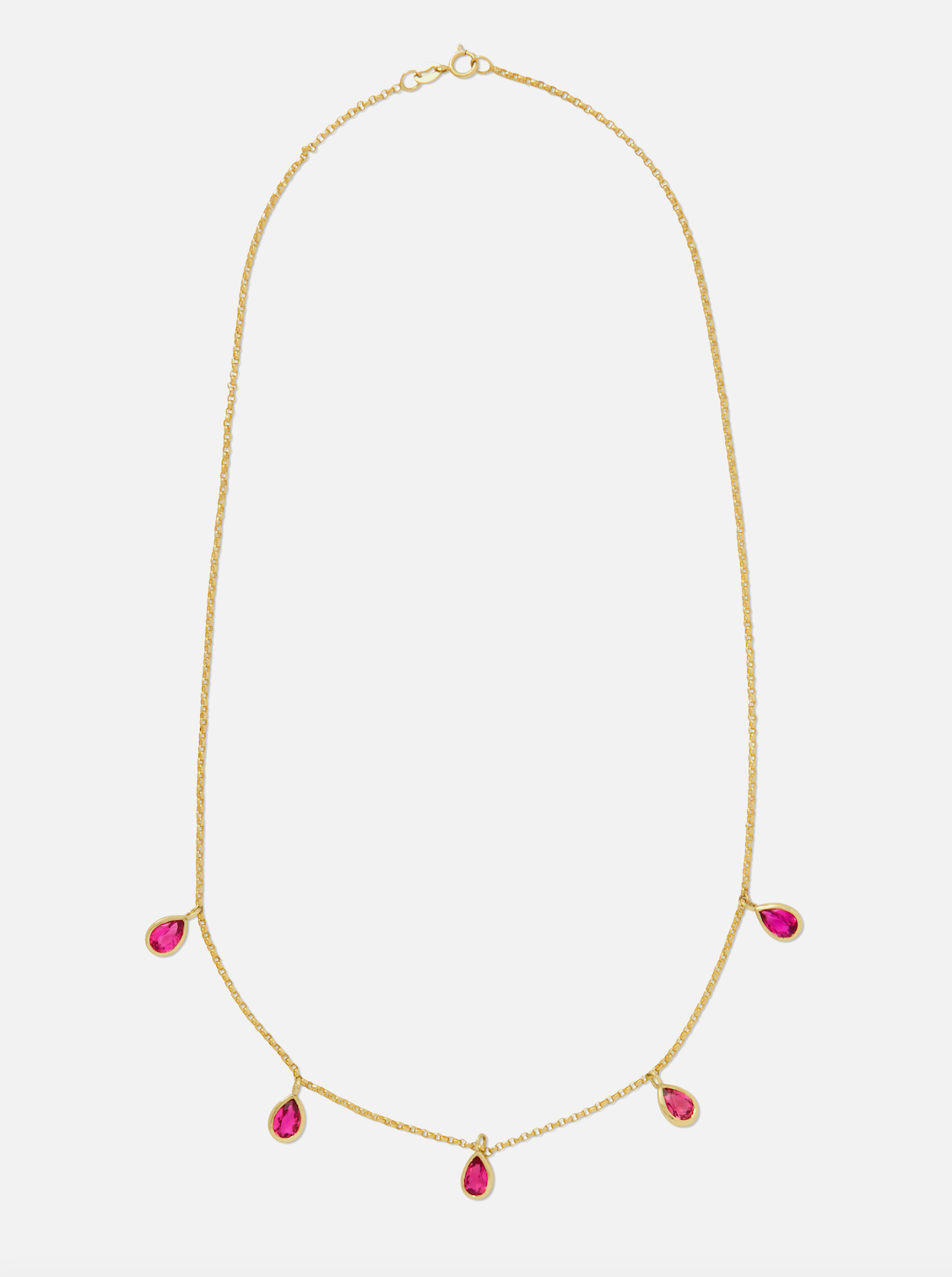 RUBELLITE DROPLET NECKLACE