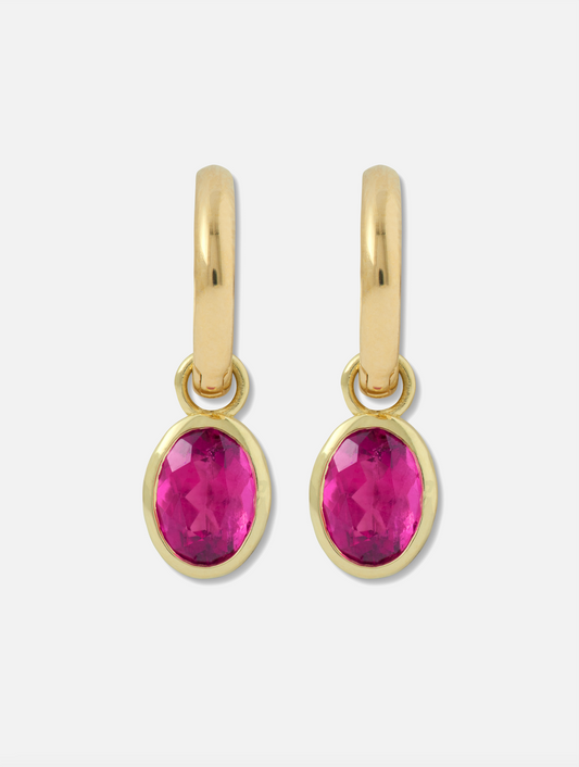 RUBELLITE GEM HOOPS