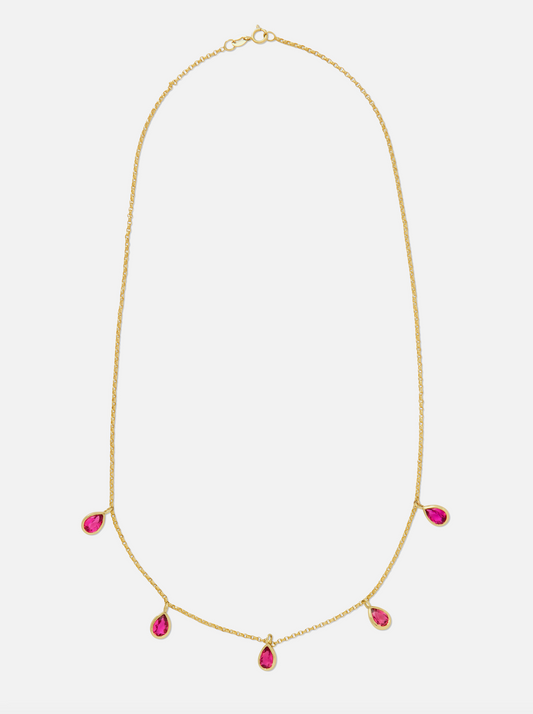 RUBELLITE DROPLET NECKLACE