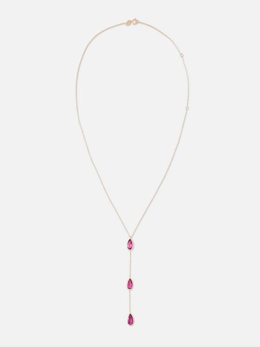 RUBELLITE LARIAT NECKLACE