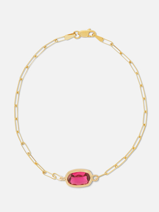 RUBELLITE PAPERCLIP BRACELET